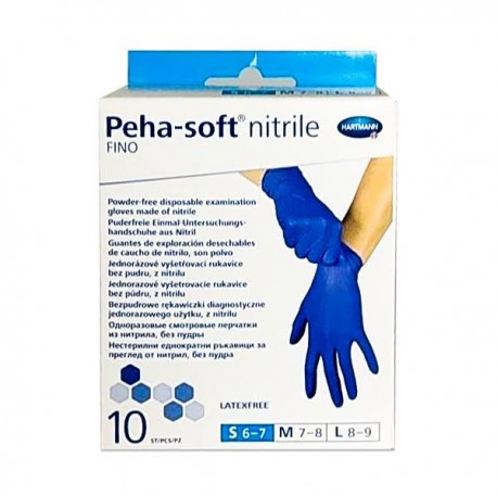 Peha-Soft Luvas finas de nitrilo descartáveis 10 Unidades Talla S