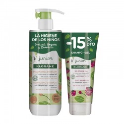 Klorane Junior Peach Detangling Shampoo 500Ml + Pear Shower Gel 200Ml