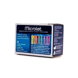Microlet De Colores Lancetas 25 Unidades