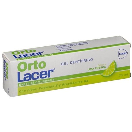 Lacer Ortolacer Orthodontic Toothpaste Gel 75ml Fresh Lime Flavour