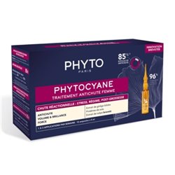 Phyto Phytocyane Anticaida Mujer Reaccional 12 Ampollas