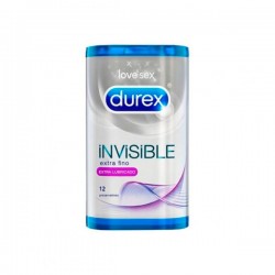 Durex Invisible Extra Fino Extra Lubricado Preservativos 12 U
