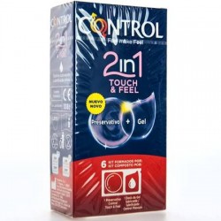 Control 2 en 1 Touch & Feel 6U (Preservativo + Gel Lubricante)