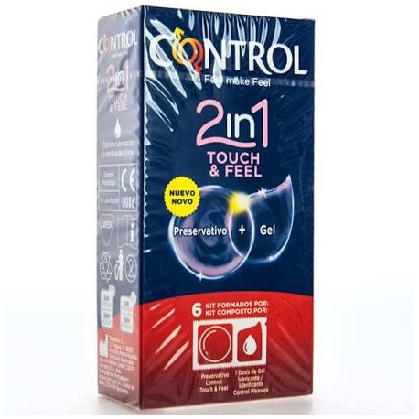 Control 2 en 1 Touch & Feel 6U (Preservativo + Gel Lubricante)