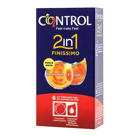Control 2 en 1 Finissimo 6U (Preservativo + Gel Lubricante)