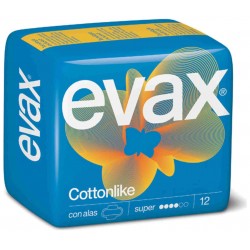 Evax Compresas Cottonlike Super con Alas 12U