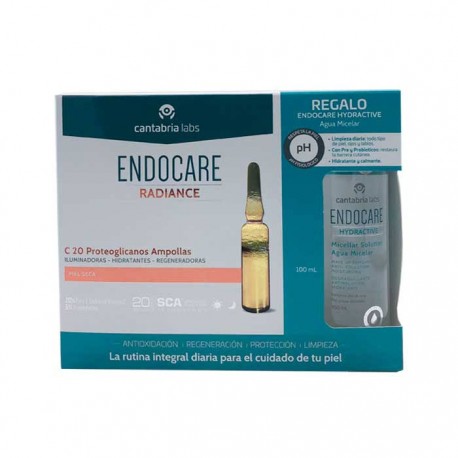 Endocare Radiance C20 Proteo 30 Ampollas + Agua Micelar 100Ml