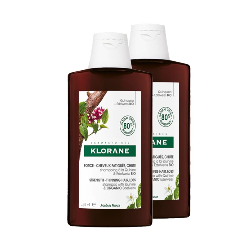 Klorane Quinine and Edelweiss Shampoo BIO 2X400Ml